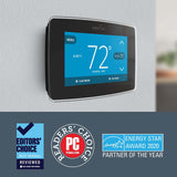 Smart Thermostat with Touch Screen - Black